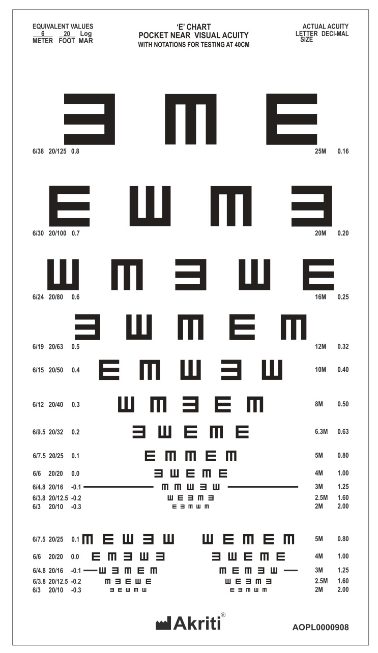 pocket-near-vision-chart-tumbling-e-chart-akriti-ophthalmic-llc-usa